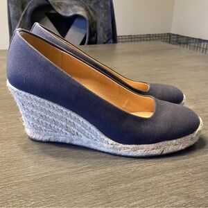 J.Crew Navy Espadrille Wedges 6.5 NWT